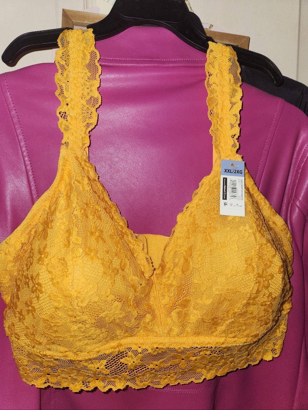 No Boundaries Lace Bralette in Yellow size XXL NWT
